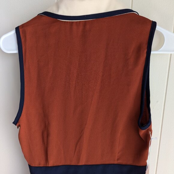 NWT Collared, Rust Skater Dress with zipper detail - S - Picture 5 of 8